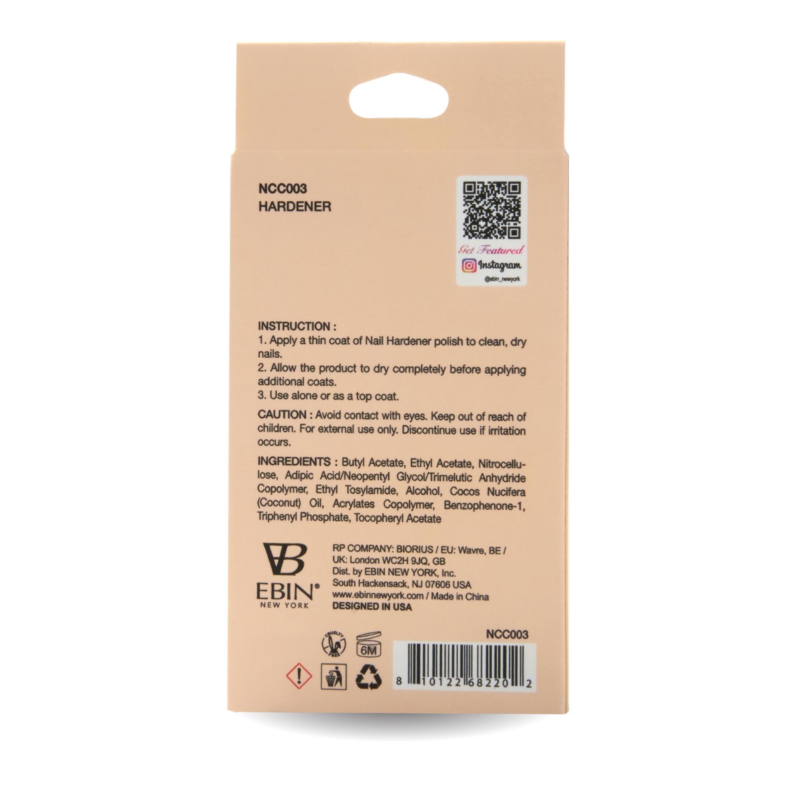EBIN NEW YORK Nail Hardner, Long lasting Protection with Biotin