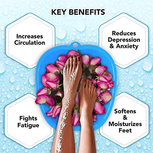 Mantello Mantello Foot Bath, Extra Large, Foot Soaking Tub - Pedicure Bowl - Foot Soak Tub (Blue)