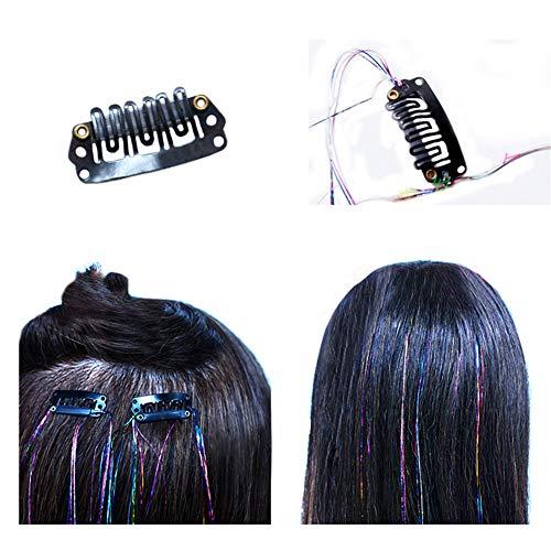 RemeeHi 28" Hair Tinsel Hair Streak Bling Hairpieces 300 Strands Sparkling Hair Tinsel Extensions-300s spiral ornage new