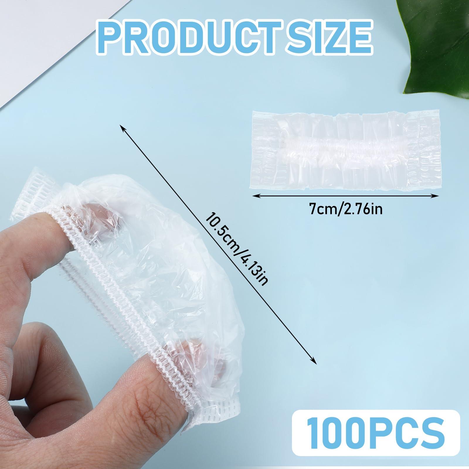 Molain Molain 100 Pack Ear Covers for Shower, Disposable Waterproof Clear Ear Protectors, Plastic Ear Shower Caps, Disposable Ear Protectors for Hair Dye