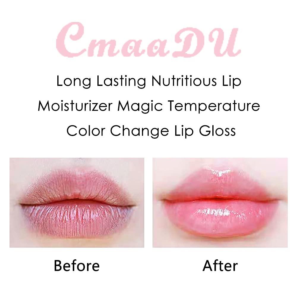 BINGBRUSH BINGBRUSH 2 Pcs Color Changing Lip Gloss Lip Oil Tinted, Pink Magic Mood Lipstick,Temperature Color Change Lip Stain Lip Balm, Longlasting Lips Will Not Dry Out