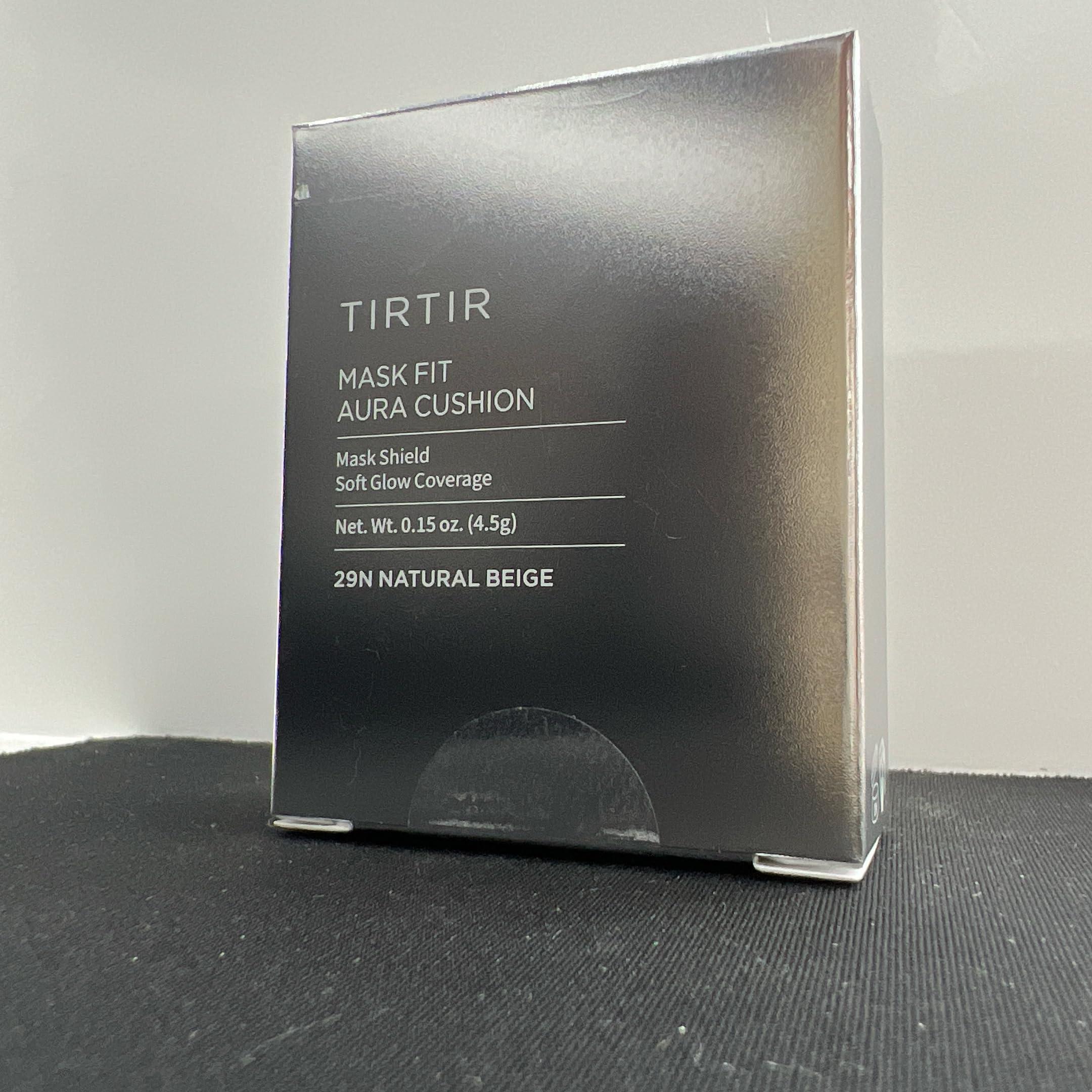 TIRTIR [*Mini Size*] TIRTIR Aura Glow Silver Cushion | Korean Cushion Foundation, (#29N Natural Beige, 0.15 Fl Oz)