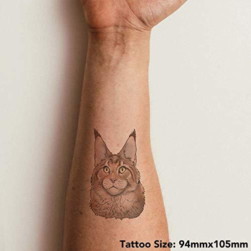 Azeeda Large \'Maine Coon Cat Head\' Temporary Tattoo (TO00041056)
