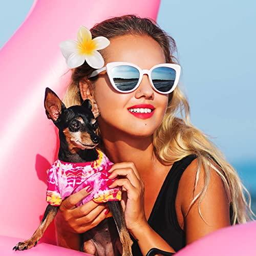 GQLV GQLV Hair Clip, 4 Count White Flower Claw Clips for Thick/Thin Hair, Strong Hold Nonslip Hair Clips, Tropical Hair Accessories for Women Girls, Hawaiian Holiday Gifts