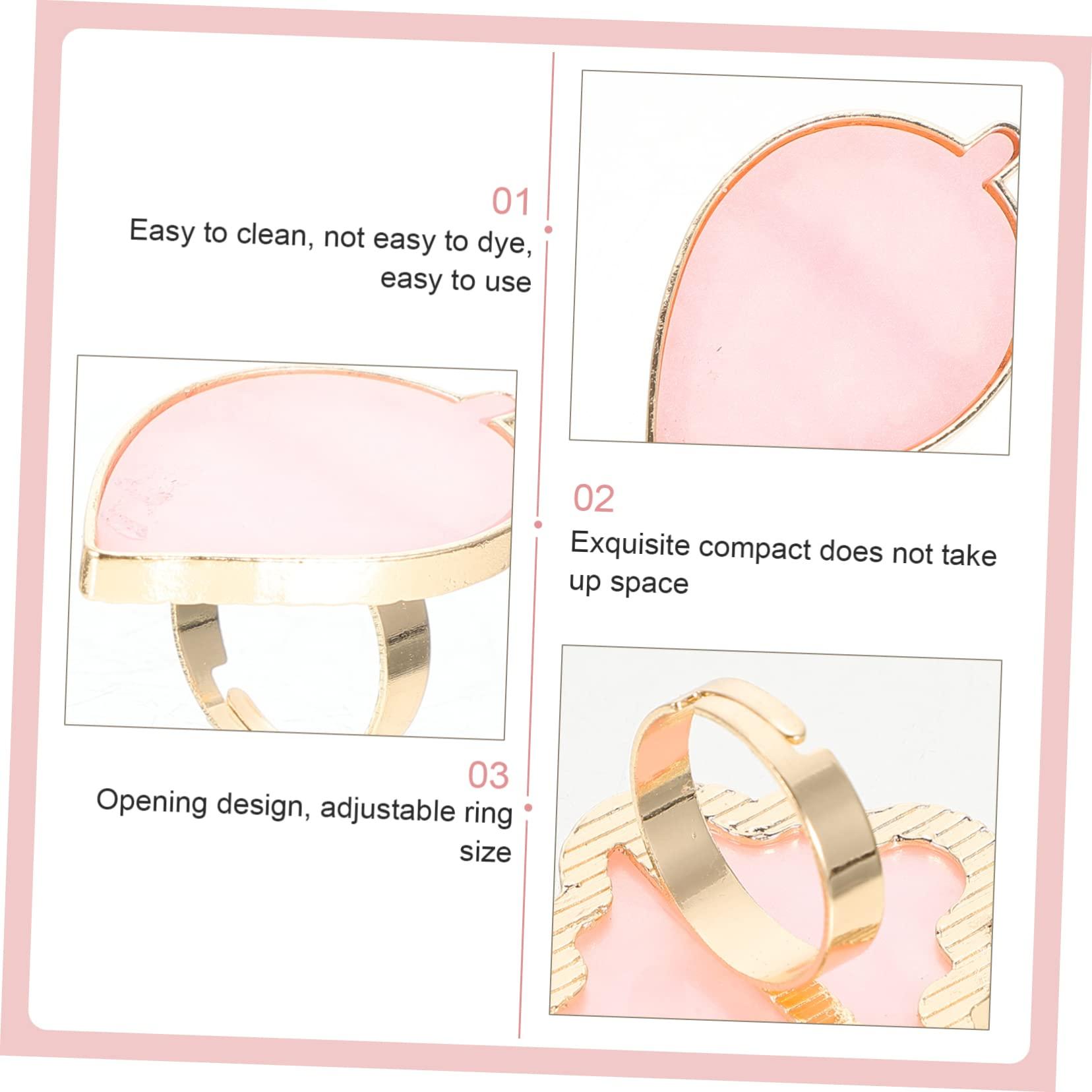 MERRYHAPY MERRYHAPY 20pcs Nail Art Ring Palettes Resin Nail Polish Tray Adjustable Ring for Manicure