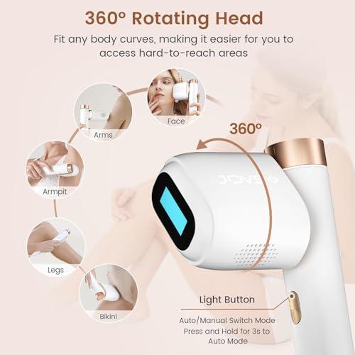 JOVS JOVS Laser Hair Removal, [24J Energy] IPL Hair Removal for Women and Men, 37F Painless Sapphire Ice-Cooling Tech, 6 Modes for Whole Body Hair Removal Device, 2 in 1 Skin Rejuvenation, 330 Rotation
