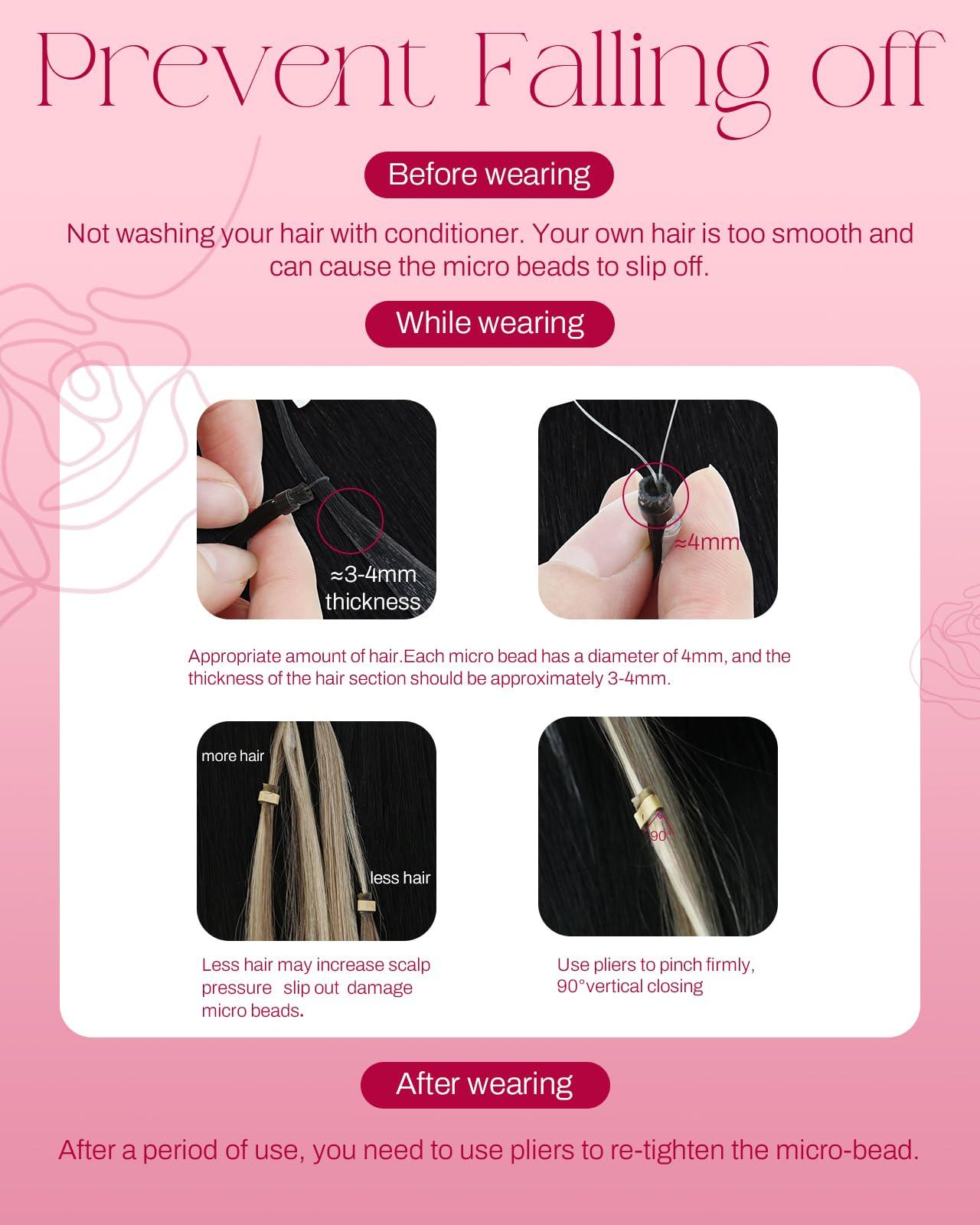 Moresoo Moresoo Micro Link Hair Extensions Ombre Dark Brown to Blonde Micro Loop Human Hair Extensions Balayage Brown Straight Microlink Hair Extensions Human Hair 14 Inch 50G/50S