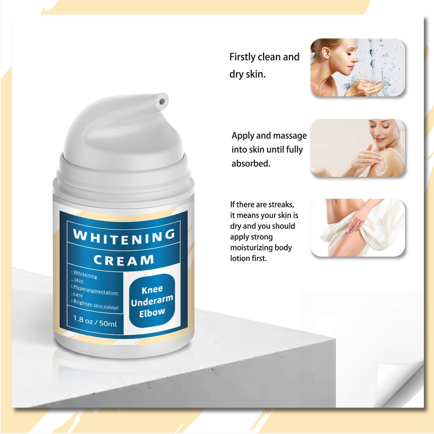 faglowmify Underarm Whitening Cream for Body,Skin Lightening Cream for Intimate Areas,Brightening Bleaching Cream Dark Spot Remover Corrector for Neck,Armpit,Elbow, Inner Thigh and Knees,Bikini,1.76oz