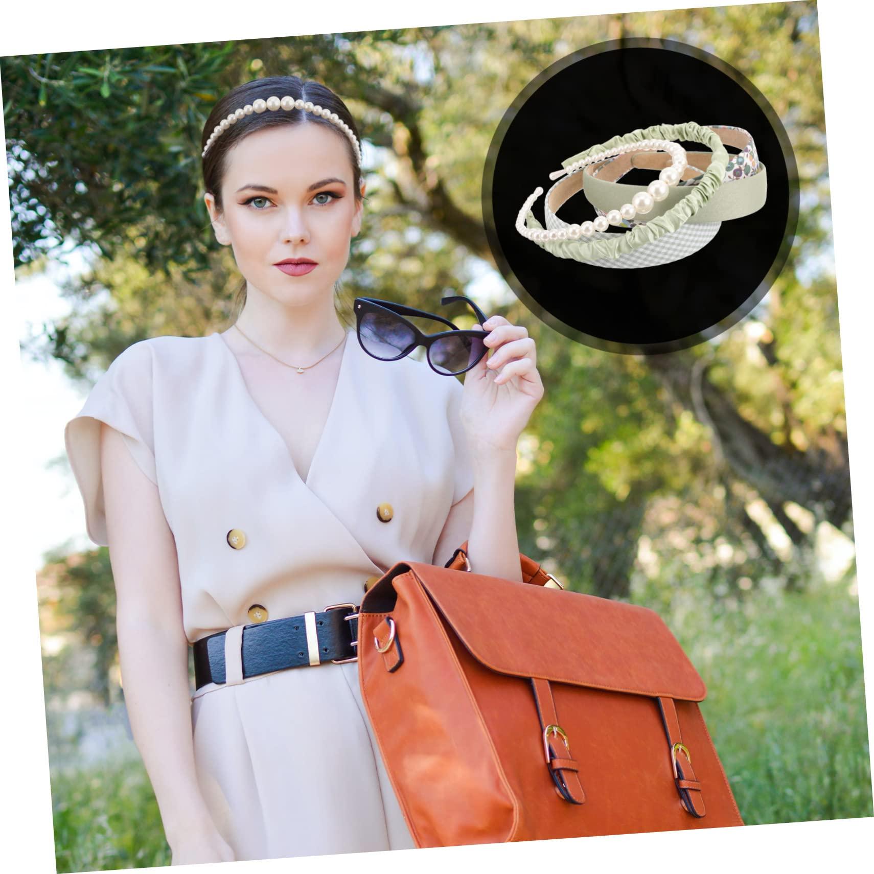 SHERCHPRY SHERCHPRY 5PCs Women\' Pearl Headband Wide Beach Headband Set Elegant Imitation Pearl Hair Accessory for Ladies