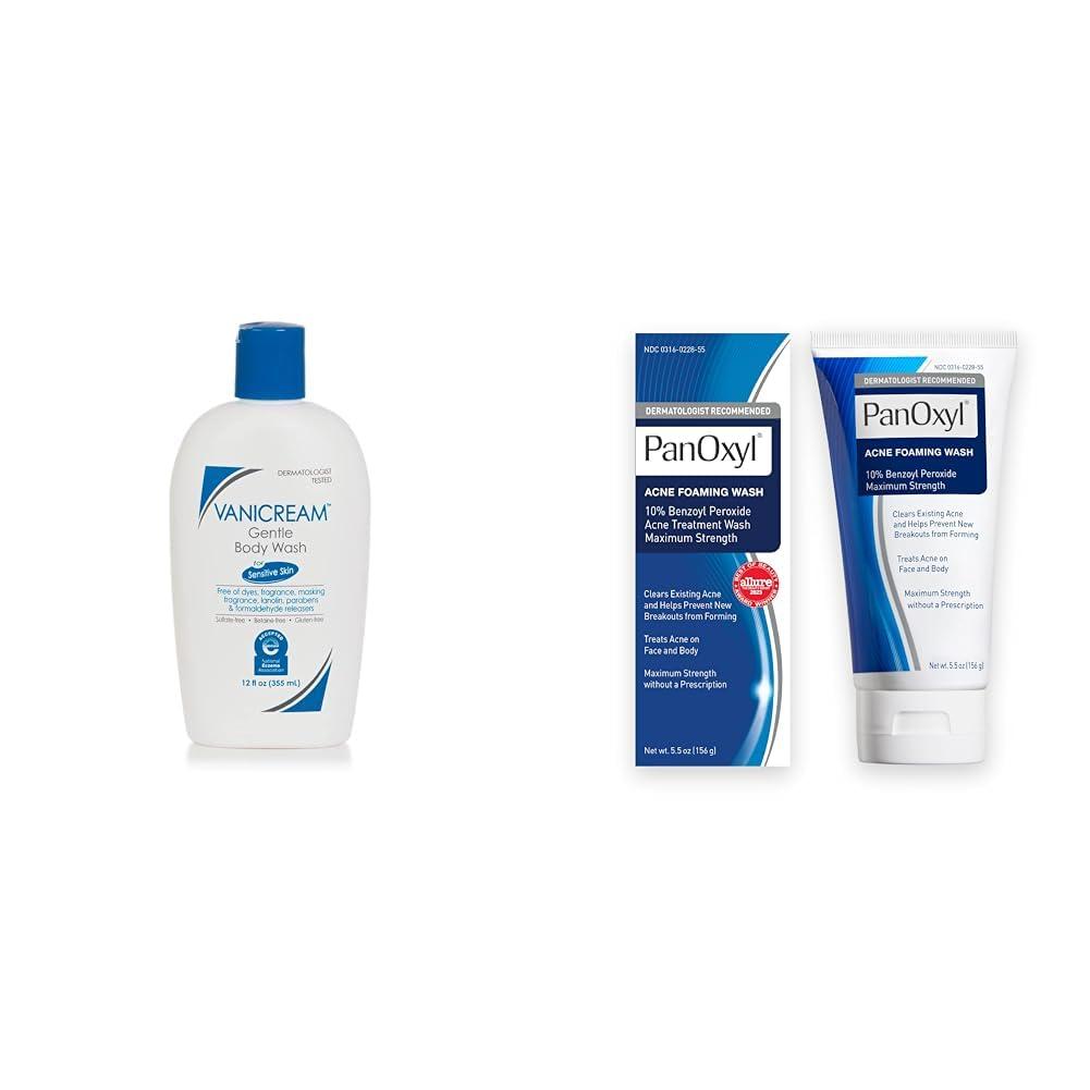 Vanicream Vanicream Gentle Body Wash and PanOxyl 10% Benzoyl Peroxide Acne Foaming Face Wash Bundle
