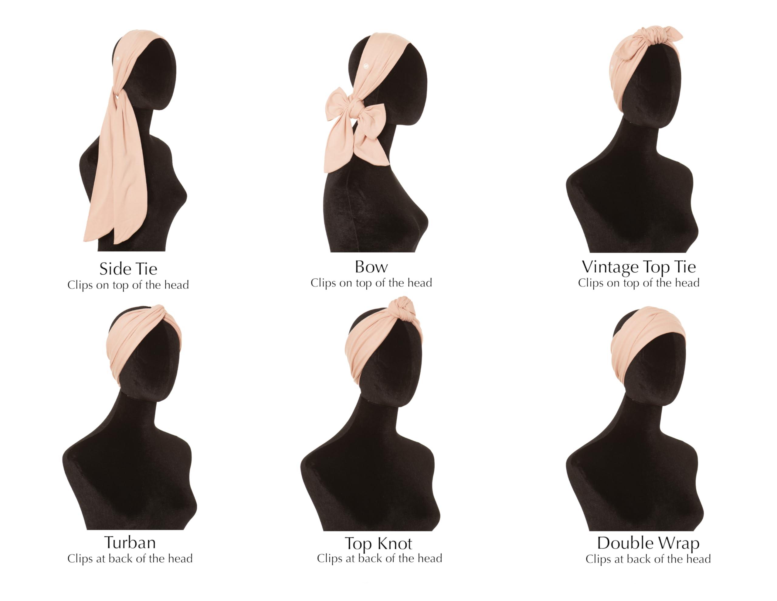 She Will Amaze You SWAY SWAY Patented 6-Clip Non Slip Stretchy Headbands for Women - 58\"x3.5\" - Many Cute Ways to Style - Soft Moisture-Wicking Extra Wide Thick Cloth Headbands for Yoga, Wide, Boho, Turban, Fall and Nurses