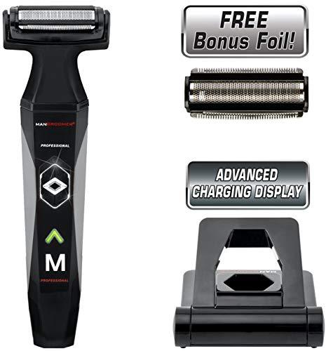 MANGROOMER MANGROOMER 2.0 Professional Body Groomer, Ball Groomer & Body Trimmer With Propivot Flexing Head, 3 trimmer Combs, Wet/ Dry & A Free Bonus Foil!
