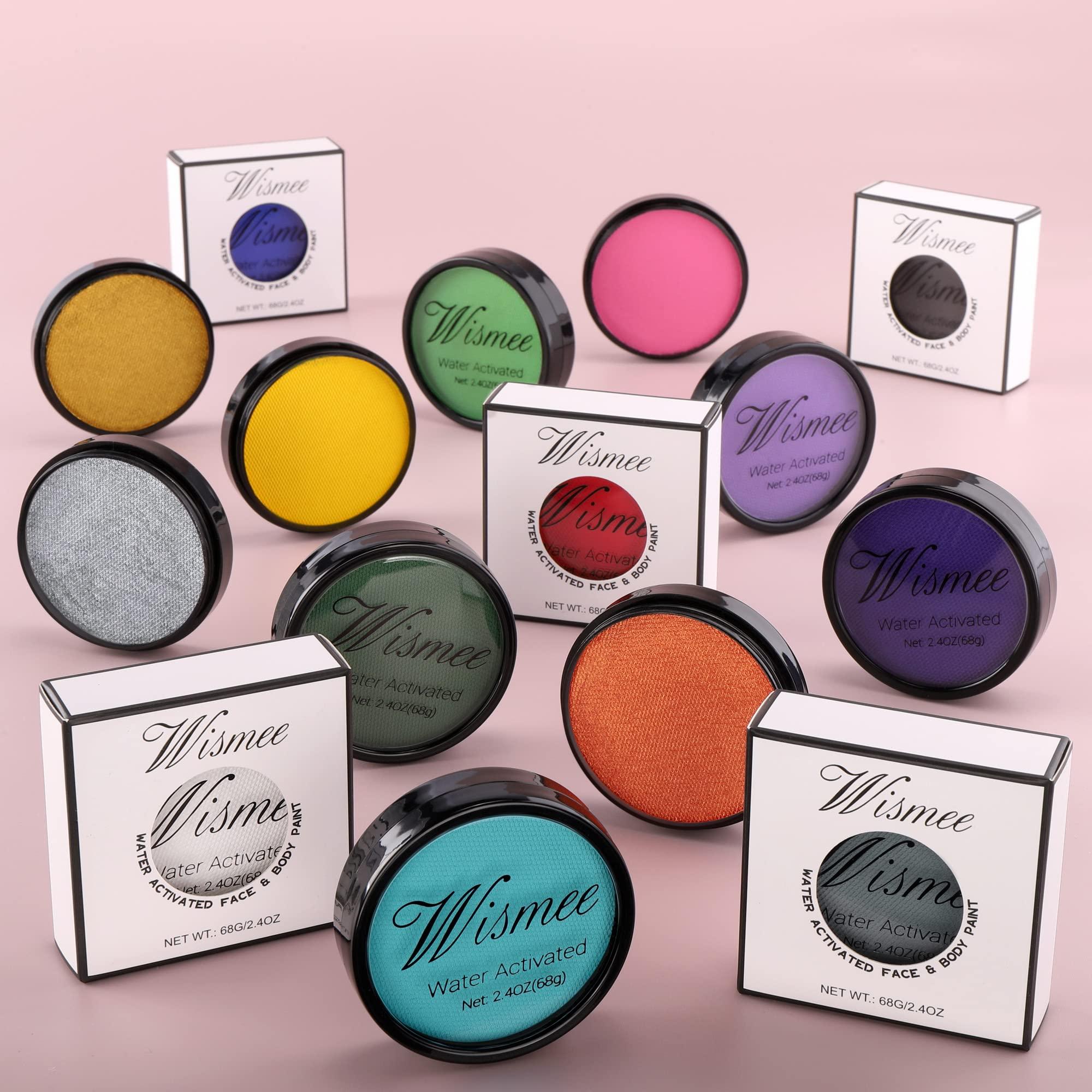 Wismee Wismee Green Face Body Paint, Water Based Body Paint Full Coverage for Adults Children Cosplay Elphaba Witch Costumes Festivals Makeup-Royal Blue