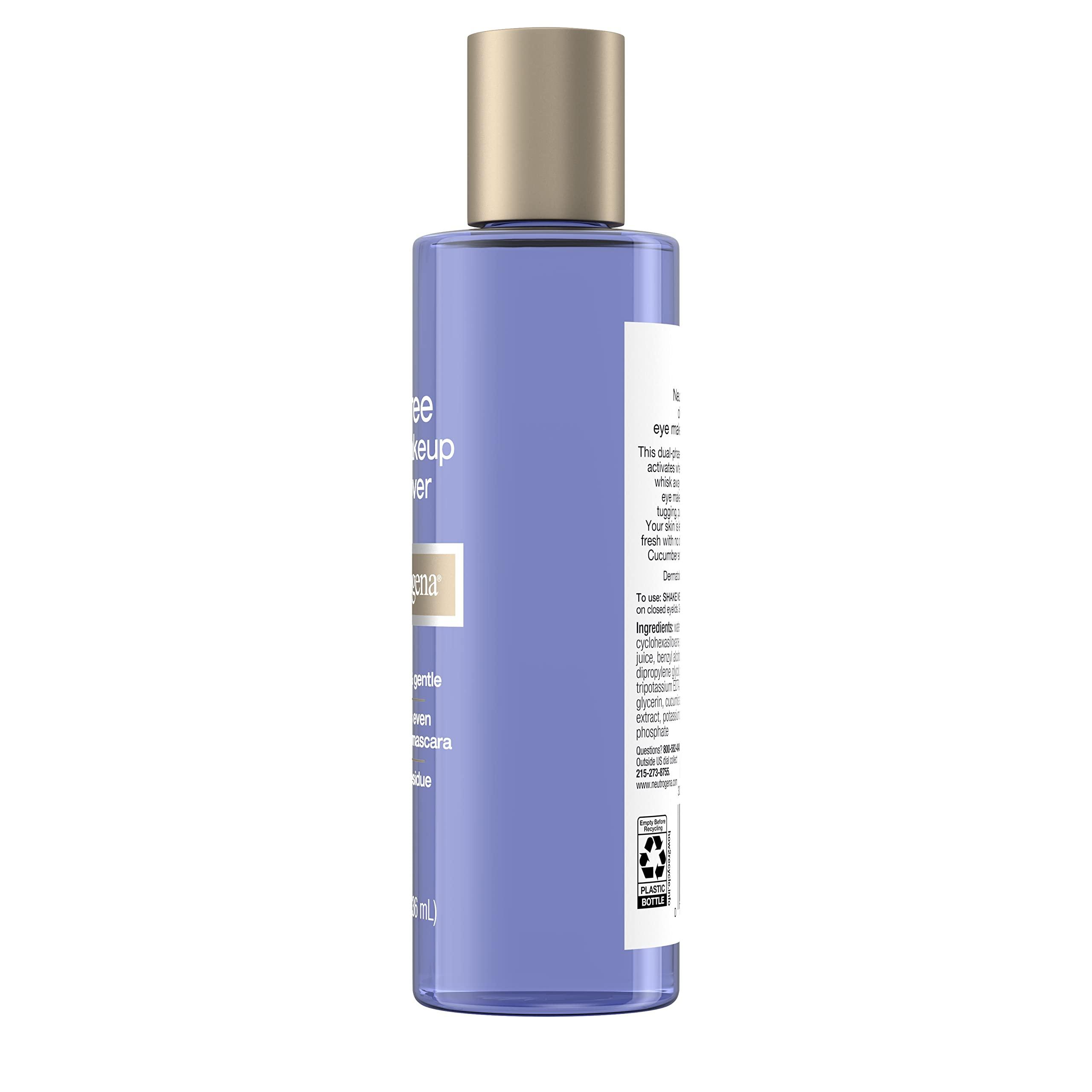 Neutrogena Neutrogena Gentle Oil-Free Eye Makeup Remover & Cleanser for Sensitive Eyes, Non-Greasy Makeup Remover, Removes Waterproof Mascara, Dermatologist & Ophthalmologist Tested, 8.0 fl. oz (Pack of 2)