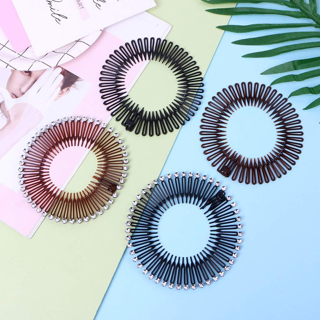 VIccoo VIccoo 5Pieces/Lot Cute Plastic Full Circle Stretch Flexible Hair Comb Teeth Headband Hair Band Clip - 2#