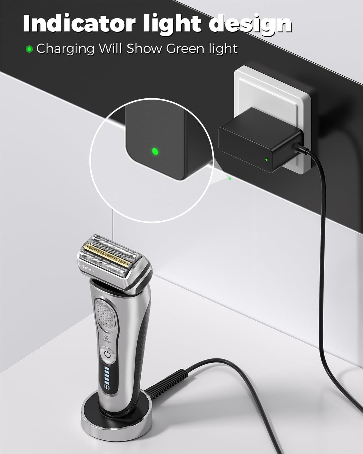 Newding 12V Charger Cable for Braun Shaver Series S3 S5 S6 S7 S8 S9, Beard Trimmer and Epilator Silk-pil 9 7 5 Wet & Dry Electric Razor Charging Cord for Series 3 5 6 7 8 9 Pro Pro+