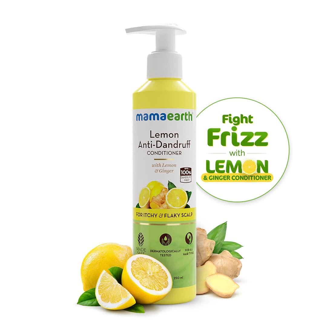 MAMAEARTH MAMAEARTH Lemon & Ginger Anti Dandruff Conditioner | Soothes Flaky and Itchy Scalp | Tames Frizzy Hair | Gives Soft & Smooth Hair | for Men and Women | 8.45 Fl Oz/250ml