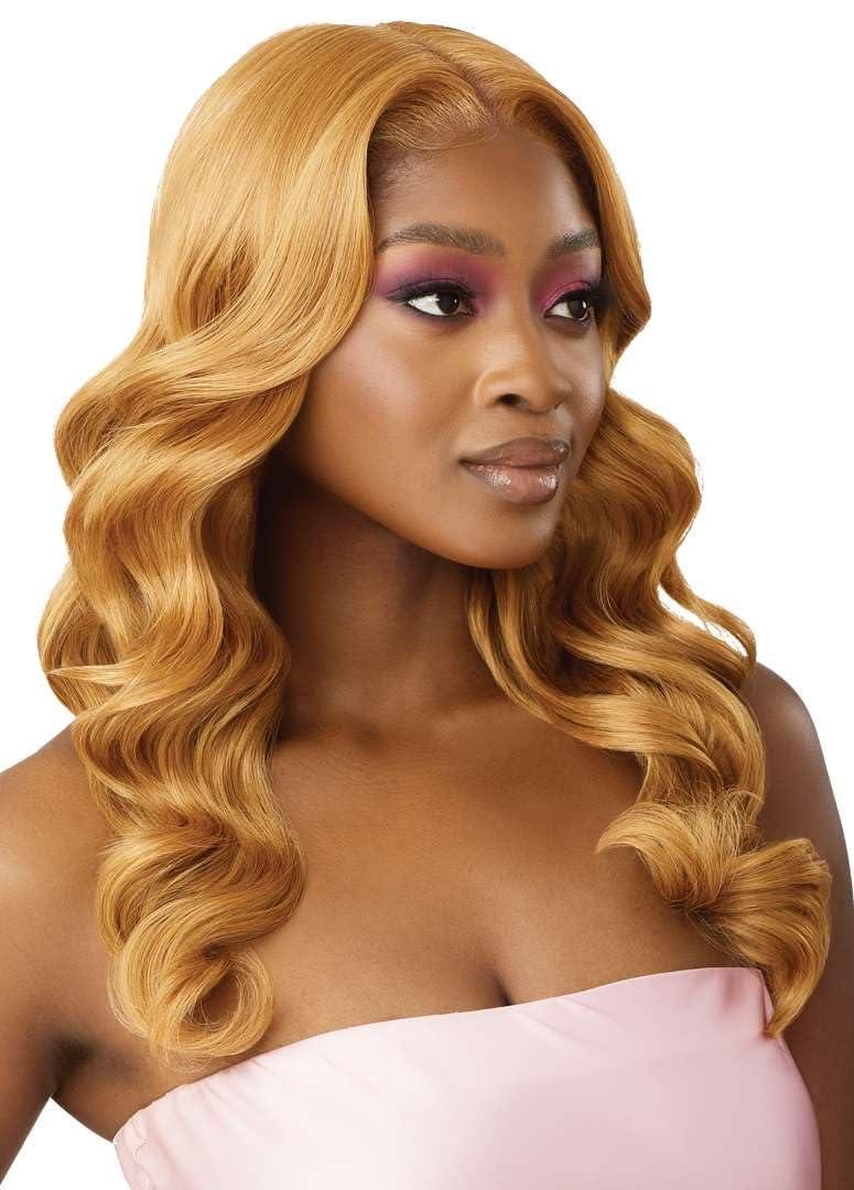 Outre Outre Airtied 100% Fully Hand-Tied Wig - Human Hair Blend - Natural Body Wave 22\" (DR CHOCOLATE TOFFEE)