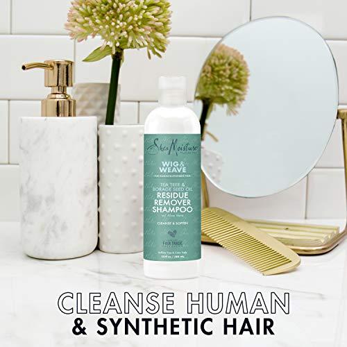 SheaMoisture SheaMoisture Residue Remover Shampoo for Synthetic and Natural Hair, Tea Tree and Borage Seed, Sulfate Free Clarifying Shampoo, 13 Ounce