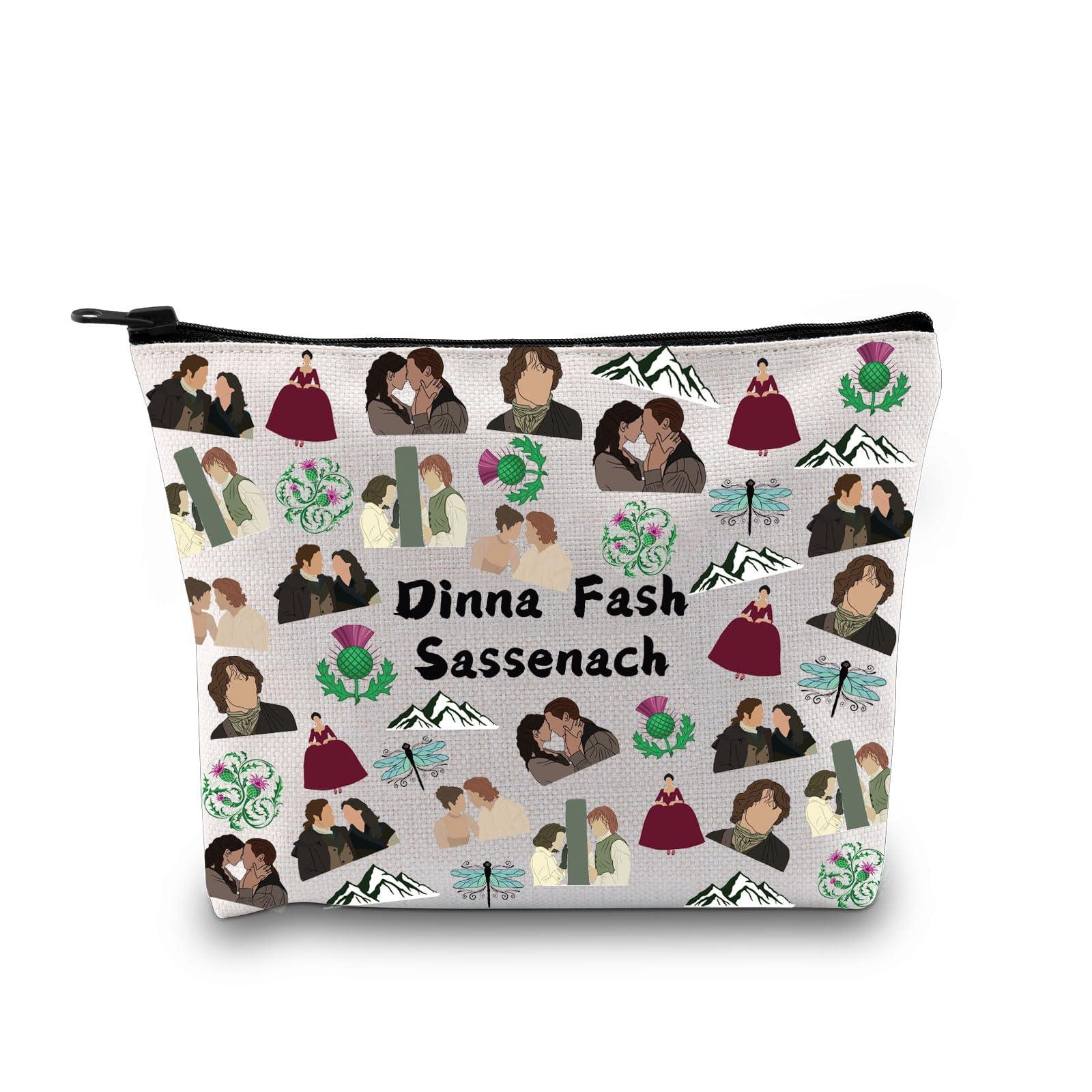 Zuo Bao Zuo Bao Sasenach Inspired Makeup Bag Dinna Fash Sassenach Gift Scottish Thistle Flower Cosmetic Bag for Fans (Dinna Fash Sassenach)