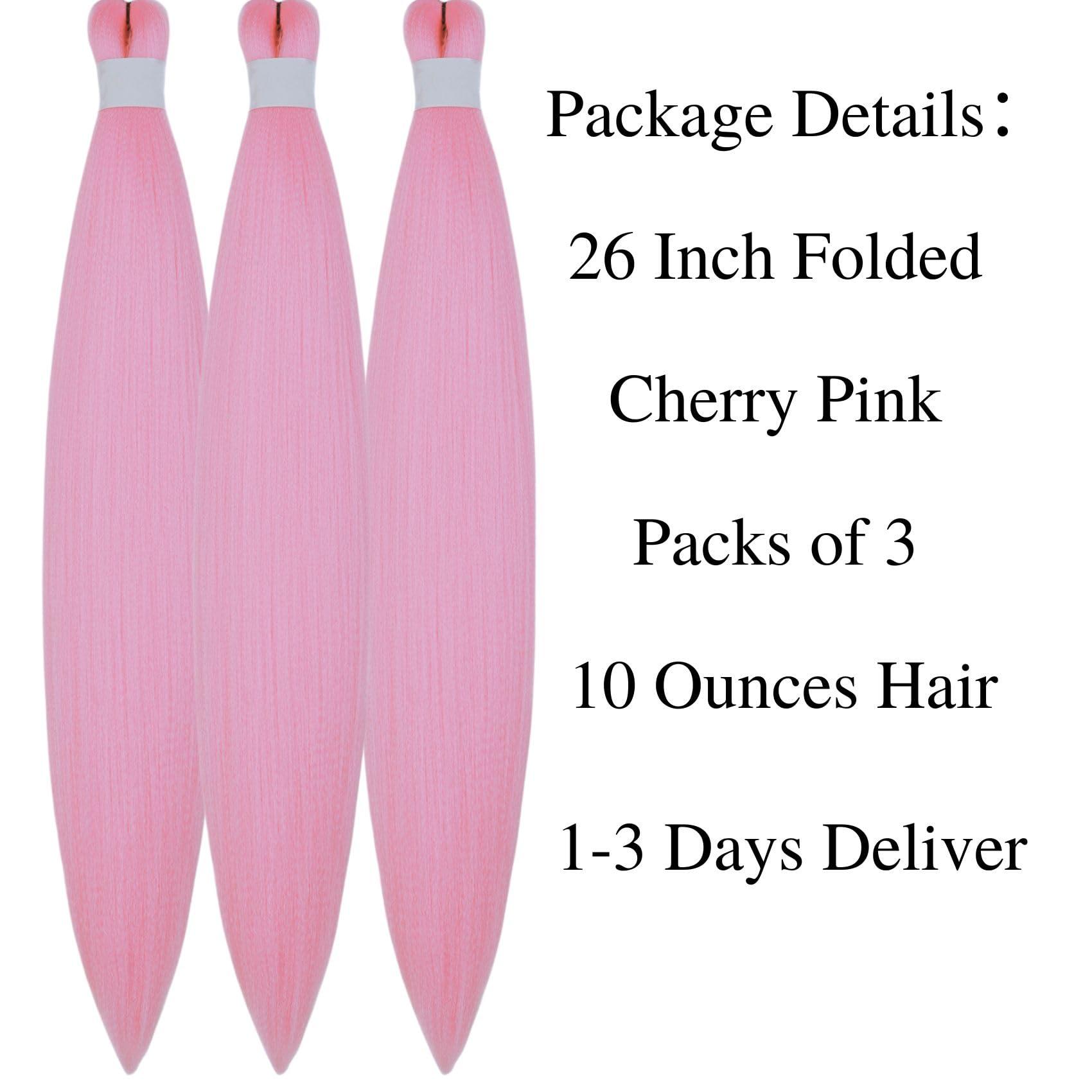 Leticia Pink Braiding Hair Pre Stretched Braid in Hair Extensions Pink Hair Braids