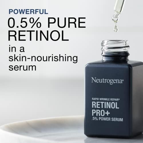 Neutrogena Neutrogena Anti-Aging Rapid Wrinkle Repair Retinol Regenerating Cream, 0.5 Oz Mini, & Neutrogena Anti-Aging Rapid Wrinkle Repair Retinol Pro+ 0.5% Power Serum, Travel Size 1 Fl. Oz