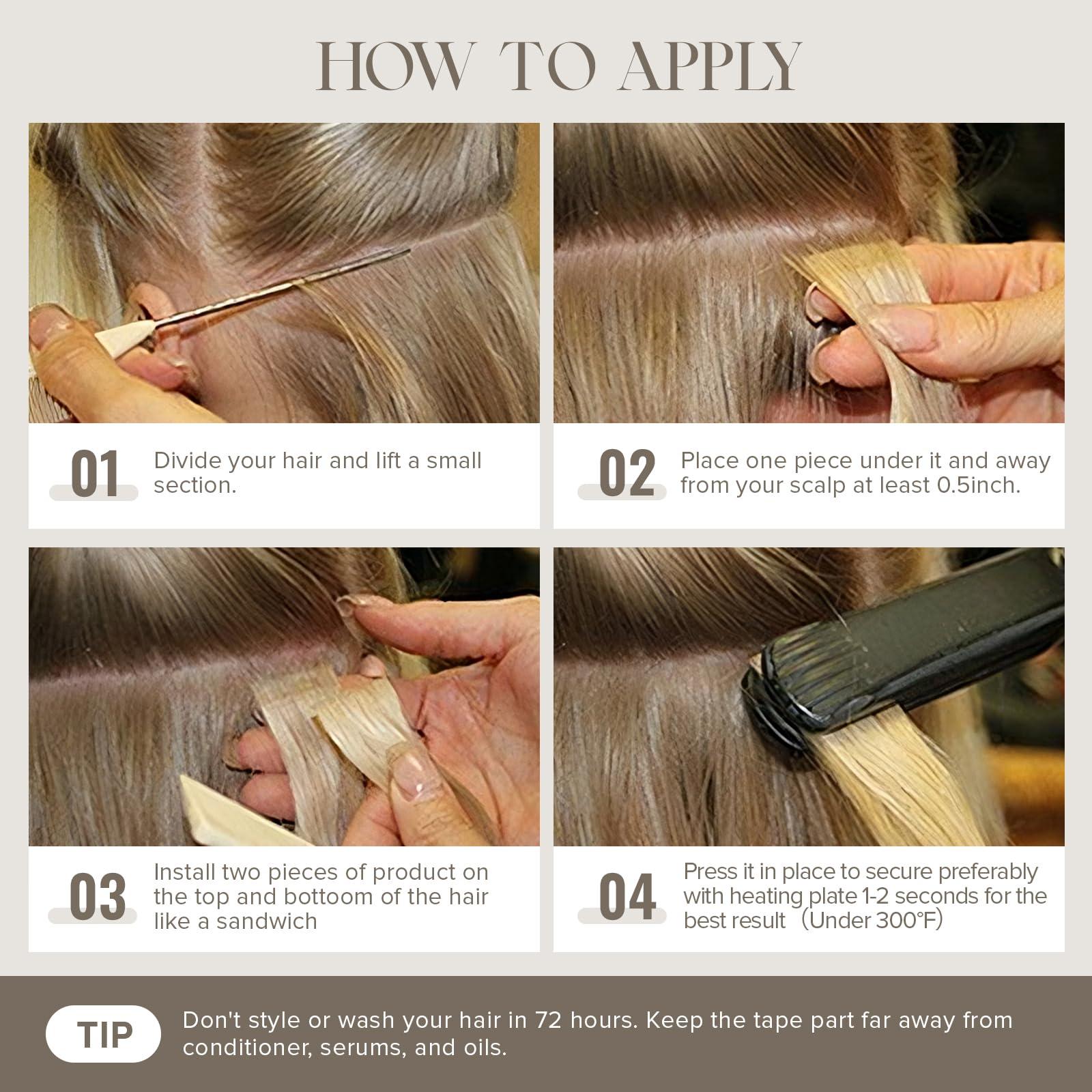 Mifes Mifes Tape in Hair Extensions Human Hair Natural Black #1B Human Hair Extensions Tape in Remy Straight Hair Extensions Invisible Skin Weft Soft Straight Hair 10pcs/25g 18 Inch