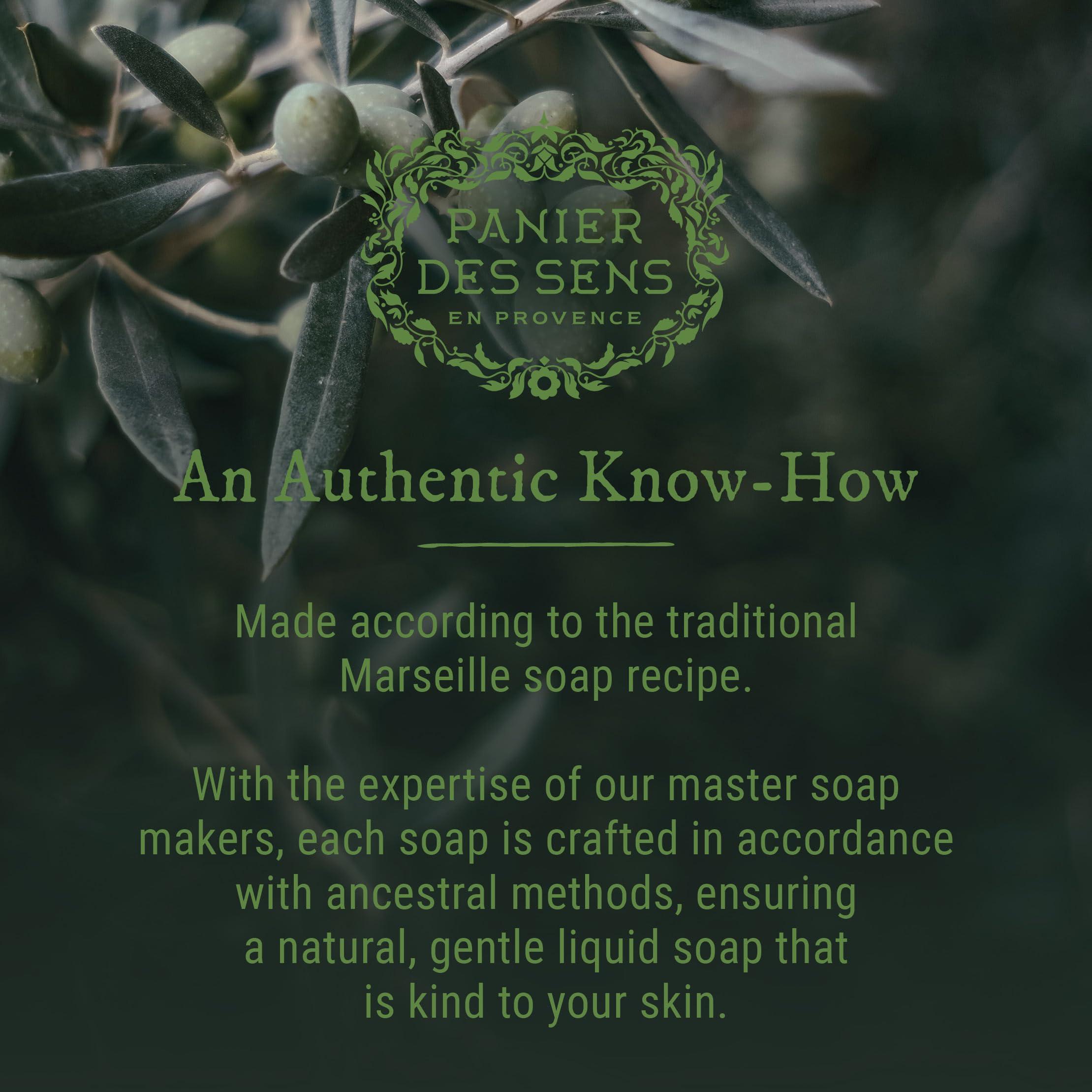 Panier des Sens Panier des Sens - Liquid Hand Soap Limited Edition - Hand Wash with Olive Oil - French Marseille Moisturizing Hand Soap - Refillable Kitchen & Bathroom Hand Soap - 98% Natural - Glass Bottle 16.6 Floz