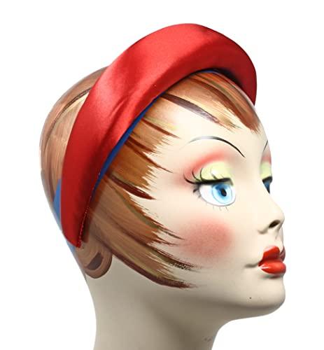 Hey Viv! Red Satin Padded Alice Headband - Ladies 2" Wide Fashion Hair Band
