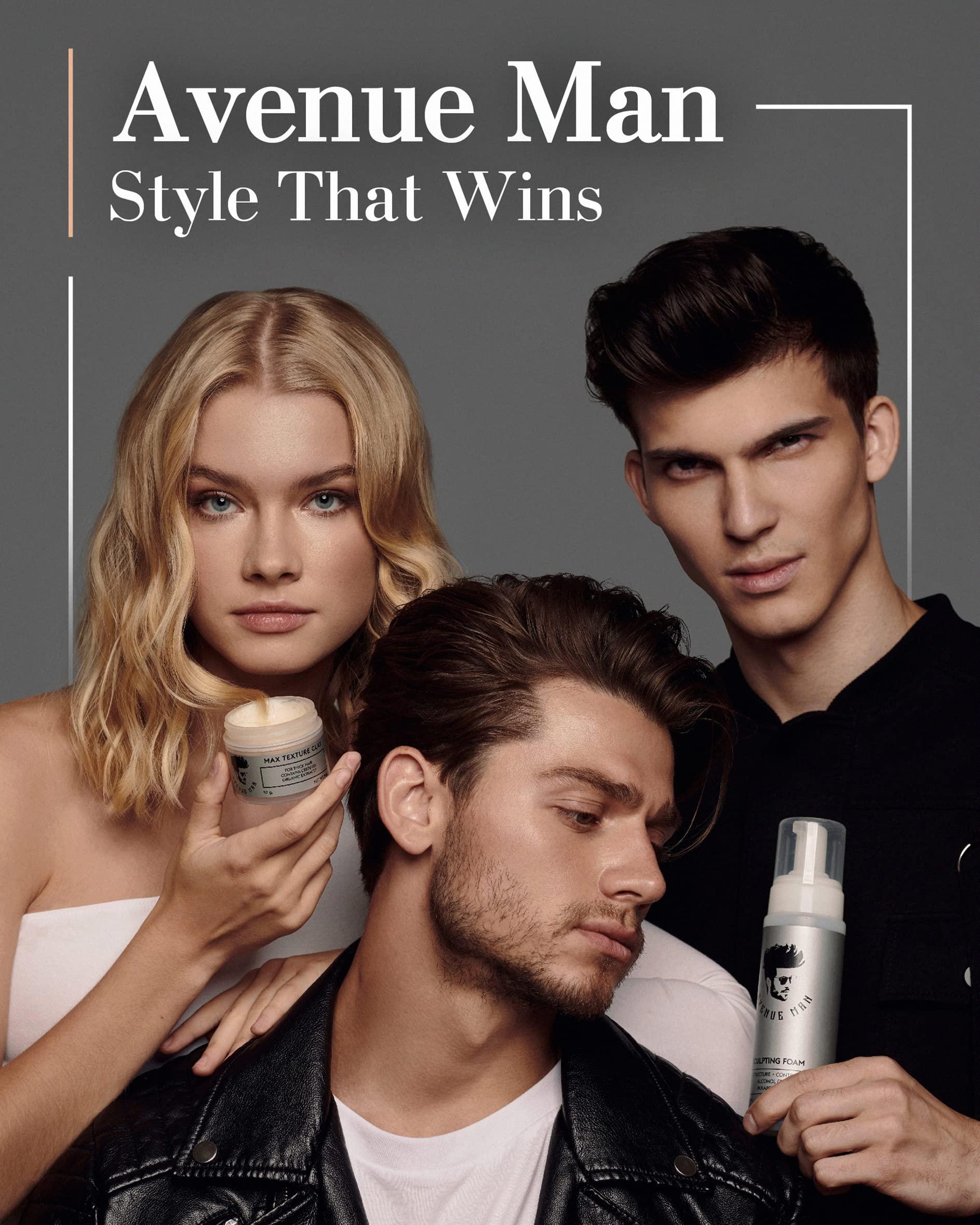 Avenue Man Avenue Man Max Texture Clay - Hair Products for Men (2oz) - Hair Pomade with Herbal Extracts for Wet or Dry Hair - Paraben-Free Hair Putty - Improved Formula