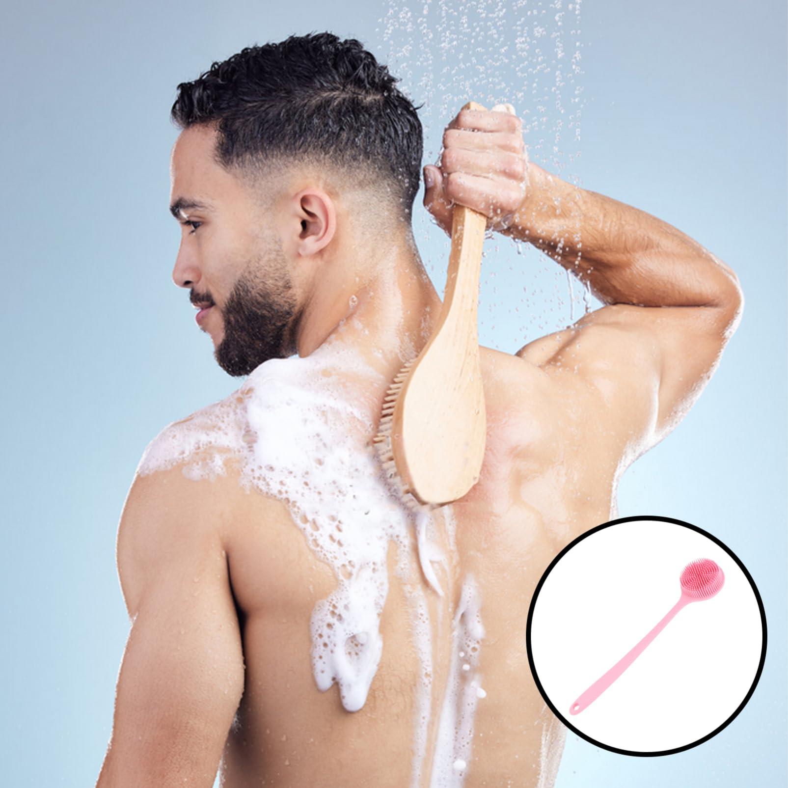 ASAKKURA ASAKKURA Long Handle Bath Brush Cleaner Cleansing Mens Accessories Shower Back Scrubber for Women Lotion Applicator Handles Back Body Brush Self Tanning Lotion Portable Bodu Pink