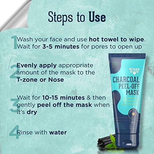 BEARDHOOD Beardhood Charcoal Peel Off Mask, Set of 2, 7 Ounce/200Gram