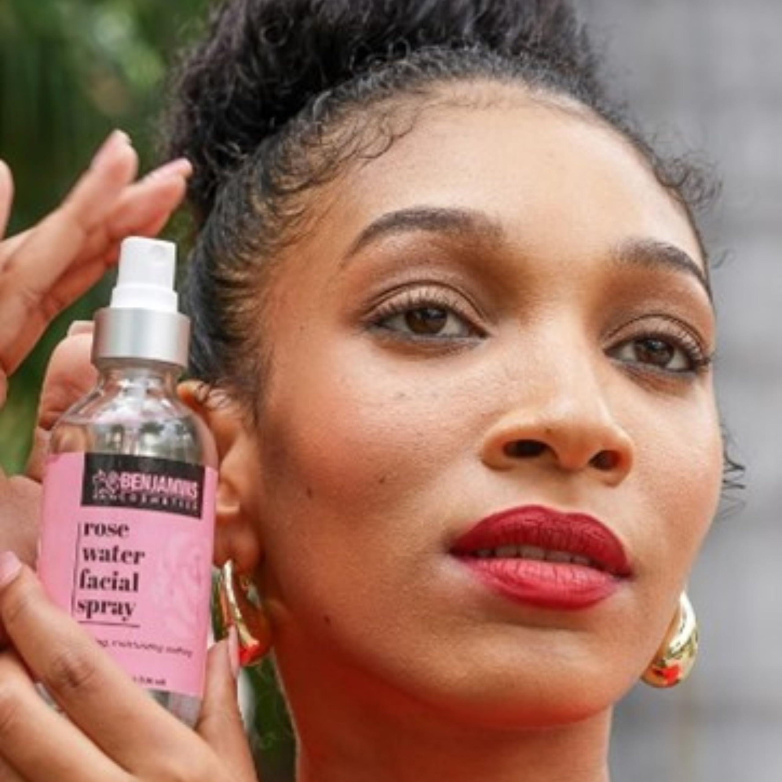 BENJAMINS COSMETICS ROSE WATER FACIAL SPRAY, MAKEUP SETTING SPRAY