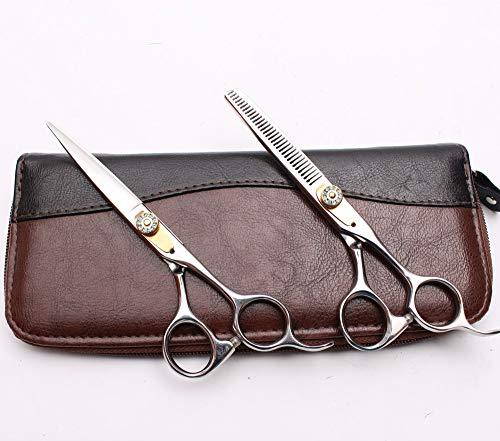KKZY Hair Cutting Scissors, 6\" 17.5cm Thinning Scissors Cutting Shears Engraving Hairdressing Supplies Zigzag Scissors Professional Hair Scissors Set BY KKZY (Color : C1026 Yin C 6YY)
