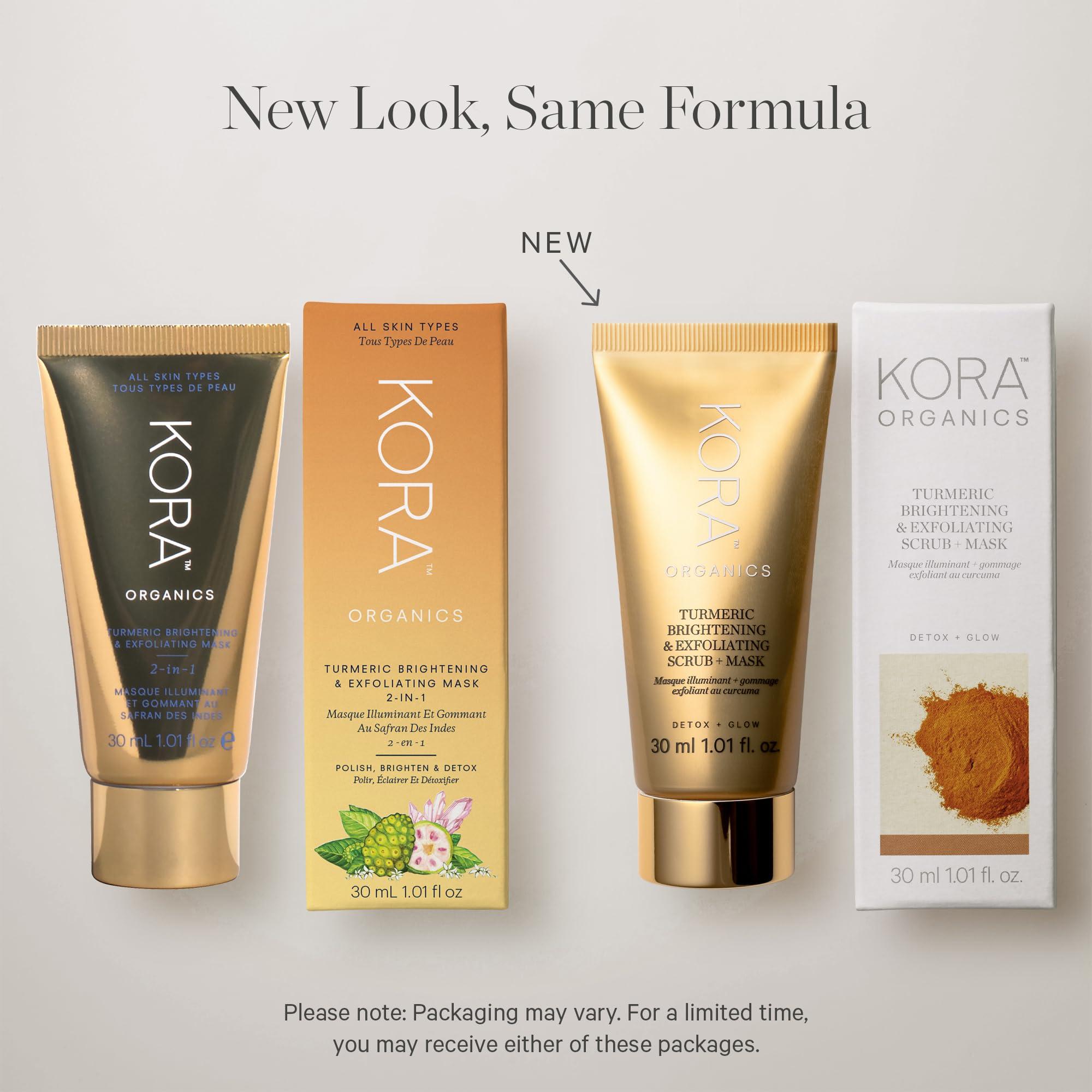 KORA Organics KORA Organics Turmeric Brightening & Exfoliating Mask, Multi-Use Facial Scrub, Polish & Illuminate, Certified Organic Exfoliating Face Mask, Cruelty Free, 1.01 fl oz