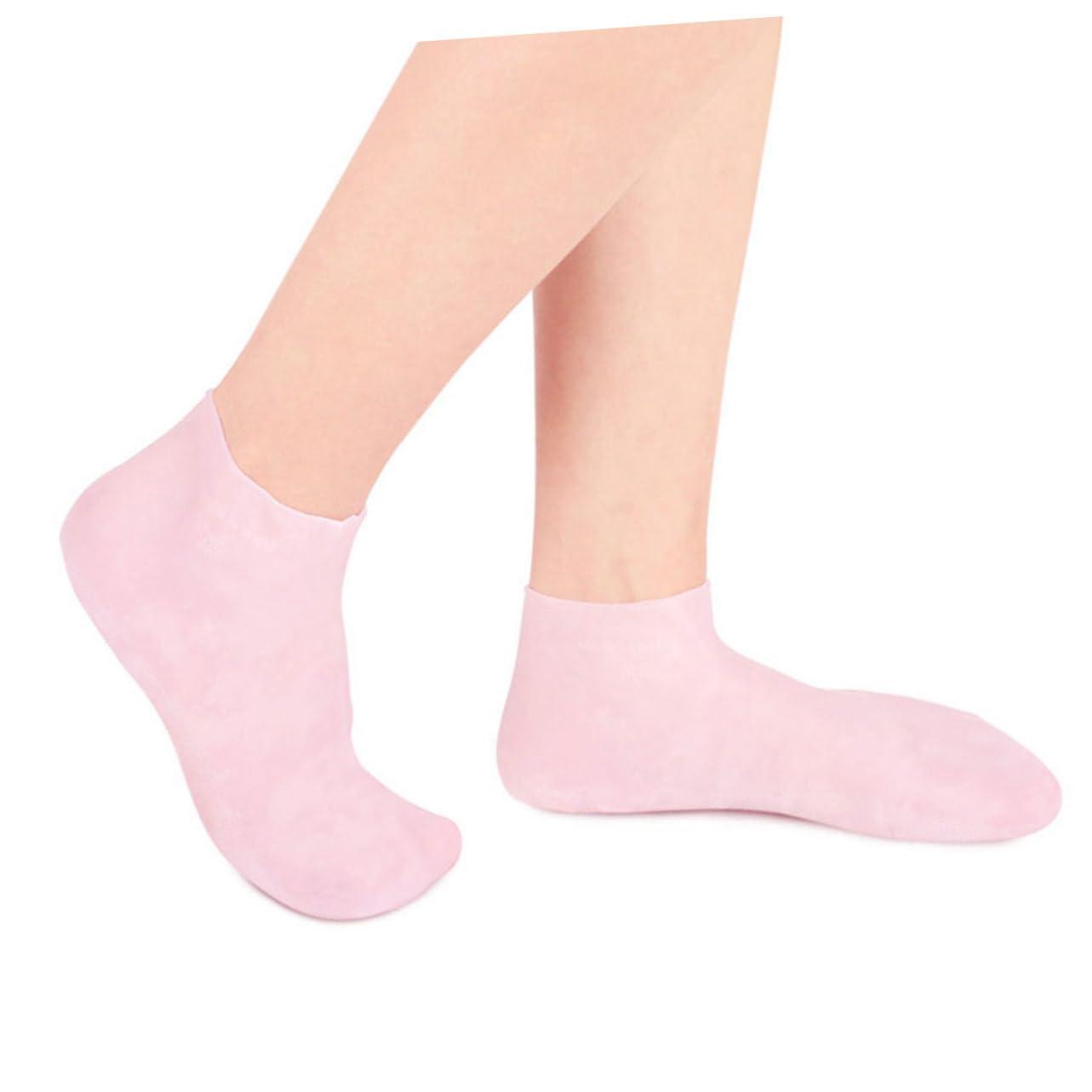 VINTORKY VINTORKY Foot Skin Remover Gloves 2 Pack Moisturizing Socks Gloves for Cracked Foot Care