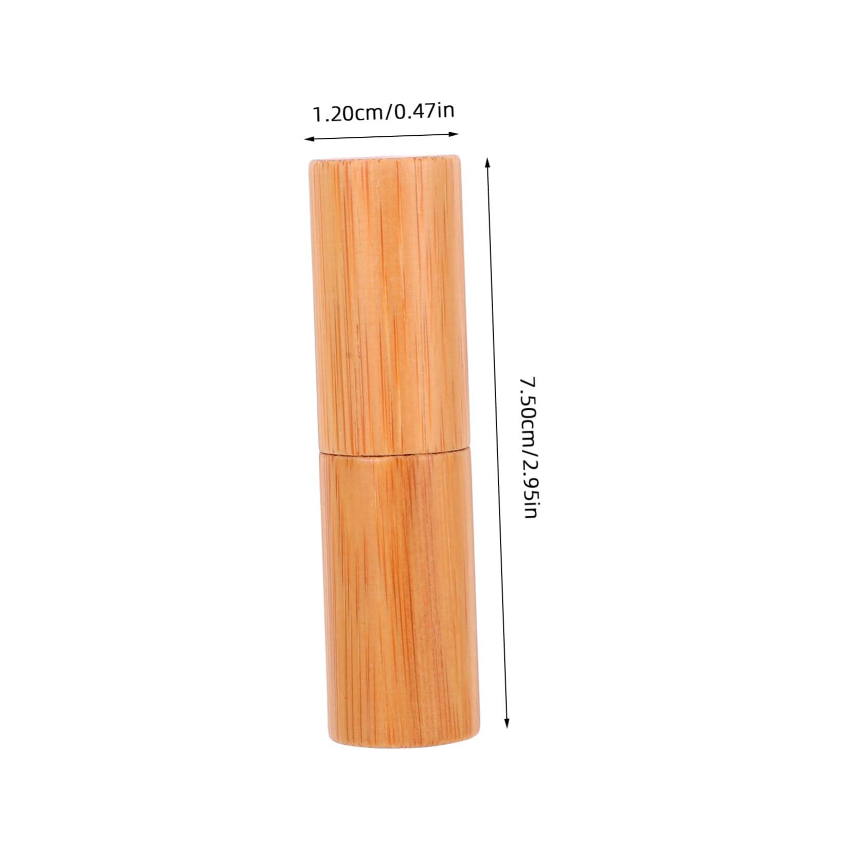 balacoo balacoo 2pcs Wood Lip Balm Tubes Diy Lip Gloss Tube Refillable Bottles Bottles Sample Container Lip Gloss Tubes Lip Balm Bottle Bamboo Wooden Tube