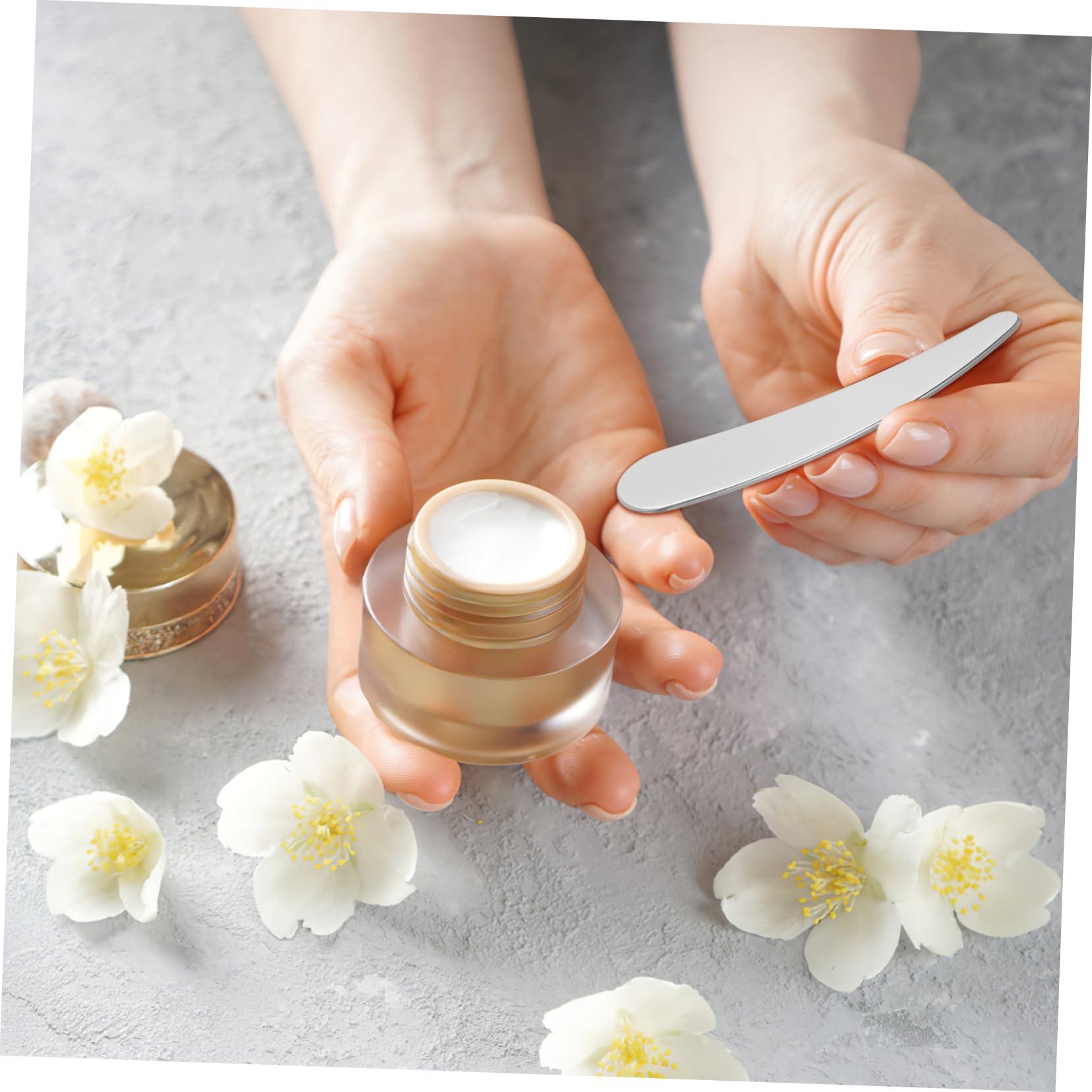 SOESFOUFU SOESFOUFU Stainless Steel Makeup Spatula 2 in 1 Skincare Applicator Eye Cream Spatula Lotion Spatula Reusable Beauty Scoop for Skin Types