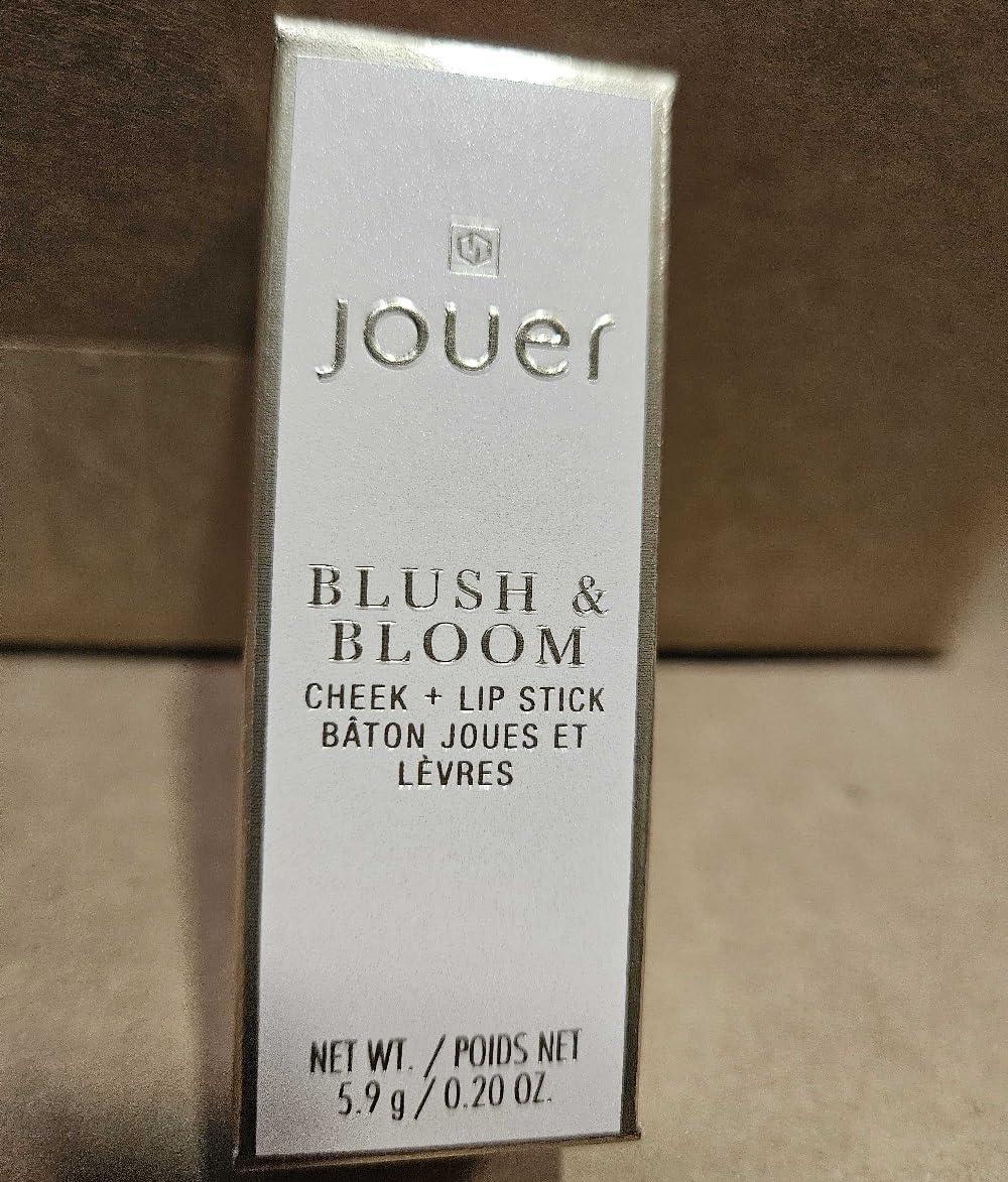 Jouer Jouer Blush & Bloom Cheek + Lipstick, Bare Rose - Hydrating Cream Blush Stick for Cheek and Lip Tint - Moisturizing Rose Hip and Squalane Oil Formula