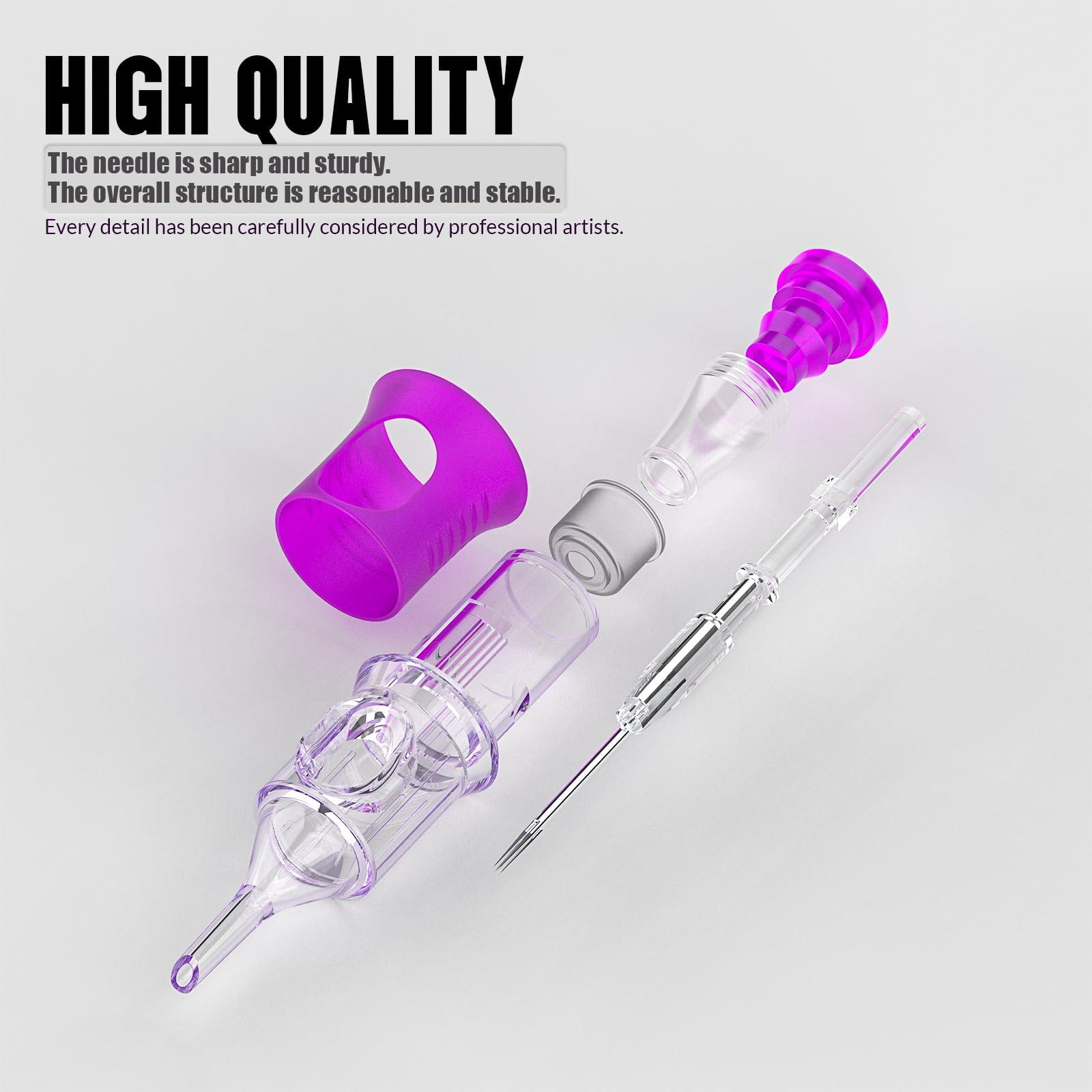 Wormhole Tattoo Tattoo Needles, Wormhole Tattoo Cartridge Needles 20pcs 5RL Disposable Tattoo Needle Cartridges Round Liner for Rotary Tattoo Machine Gun Cartridge Machine Permanent Makeup (1205RL)