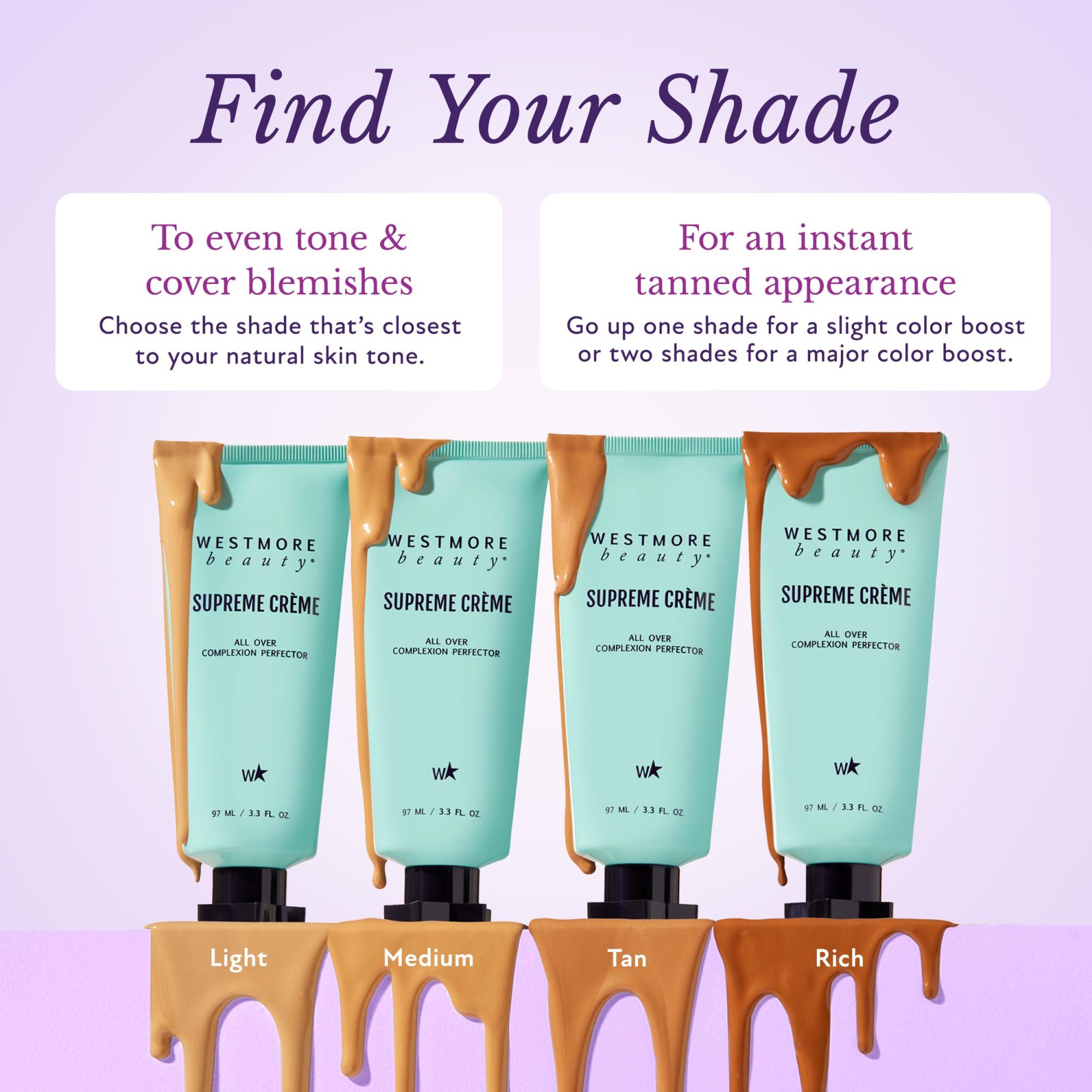 Westmore Beauty Westmore Beauty Supreme Creme All-Over Complexion Perfector  Long-Lasting CC Cream Foundation - Waterproof & Transfer-Resistant Skin Tint - 3.3 Oz (Medium)