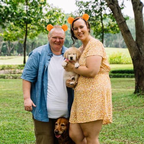 DaliDali DaliDali Yellow Bear Ears Headband Adult, Bear Costume for Halloween Festival Cosplay Party, Bear Headband Hairband for Makeup Face Washing, Bear Ear Headband (1 Count,Yellow)