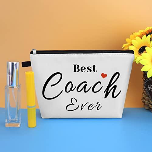 Mikela Coach Gifts Coach Appreciation Gift Makeup Bag Coach Thank You Gifts Cosmetic Bag for Women Birthday Thanksgiving Christmas Gift for Coach Teacher Soccer Cheer Volleyball Swim Dive Coach Travel Pouch