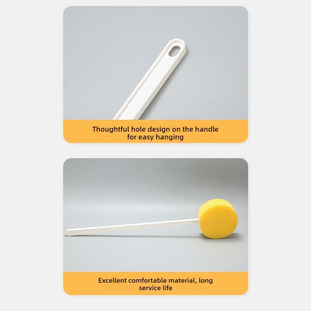 QHUDLV QHUDLV Long Handle Bath Sponge,Handled Back Sponge for Shower,Lightweight Back Washer Handled Butt Scrubber Shower Brush for Foot Body Cleaning Bathing Limited Motion (Round Yellow)