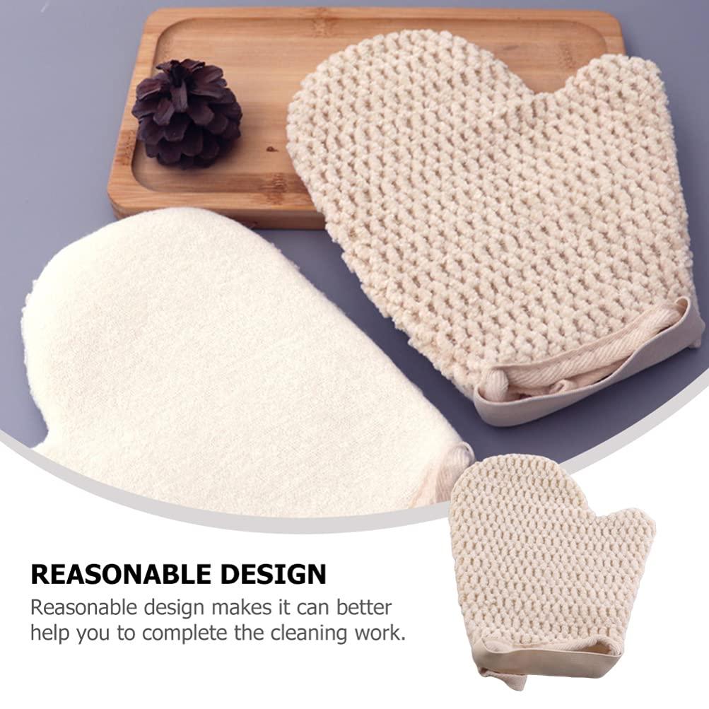 FOMIYES FOMIYES 2PCS bath gloves korean exfoliating gloves deep exfoliating mitt for shower exfoliating loofah pads shower gloves makeup remover mitts Chenille exfoliating brush face