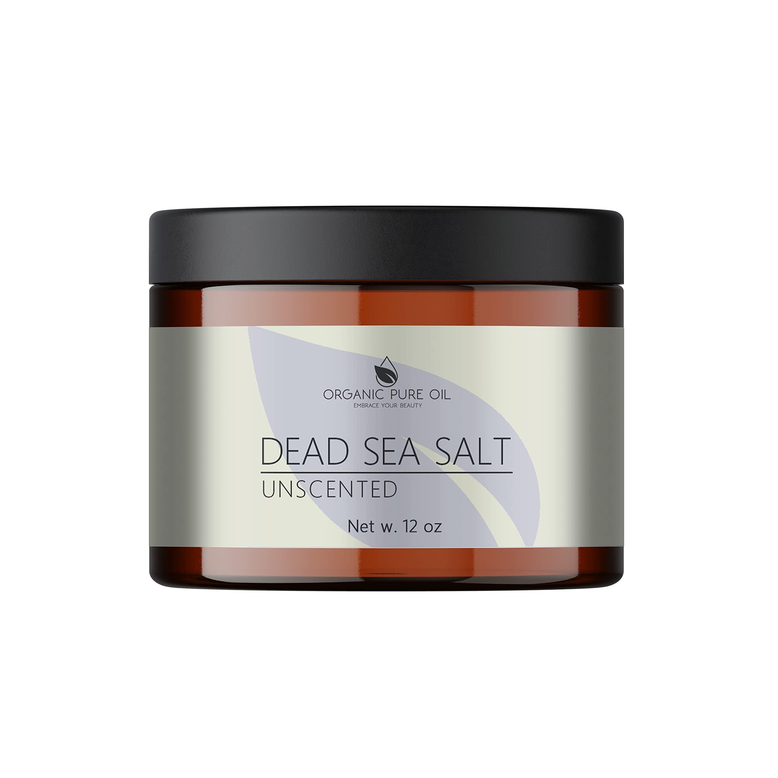 OPO OPO Dead Sea Salt Scrub 12 oz Unscented Pure Natural with Light Unscented Vitamin E Jojoba Exfoliating Face Body Soft Smooth Fresh Skin Hydrating Moisturizing Revitalizing