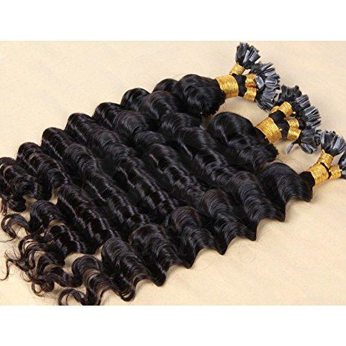 RemeeHi Remeehi 100s Pre-Bonded Nail U Tip Keratin Glue Natural Hair Extensions 1g/s Deep Wavy Human Hair Nail Tip Extension(22" 10#)