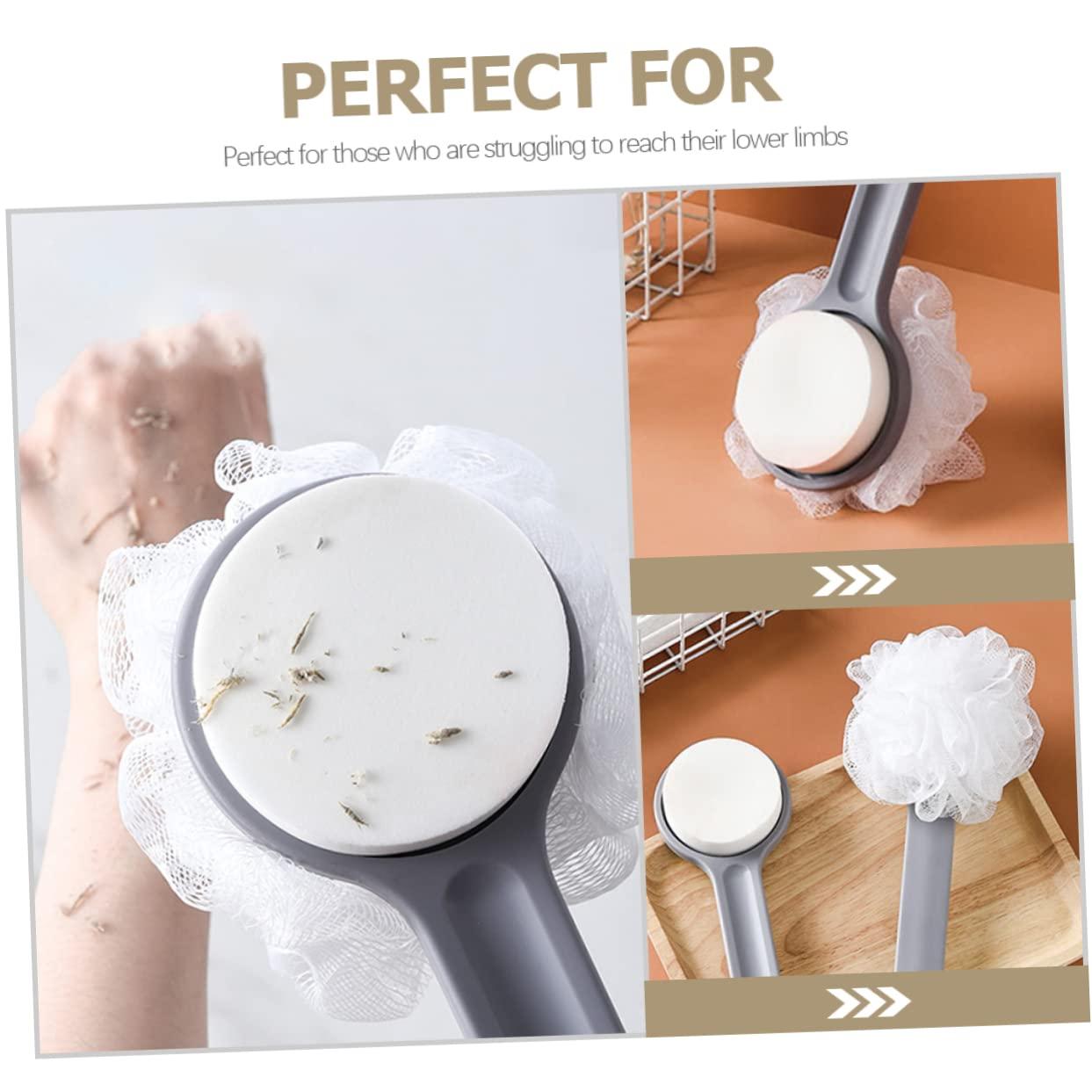 IWOWHERO IWOWHERO Long Handle Bath Brush Bath Sponges Shower Puff with Handle Bath Accessories Handle Body Brush Skin Body Brush Bathing Sponge Body Spa Brush Scrubber Shower Body Brush Pp Grey