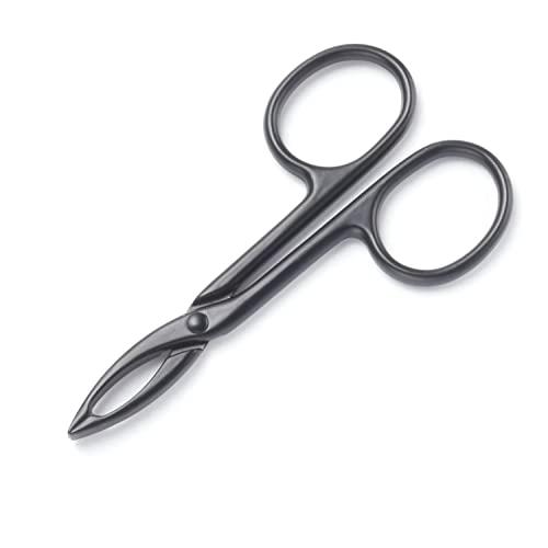 Motanar Motanar 2 Pieces Tweezers Scissor Handle Straight Tip Scissor Shaped Eyebrows Tweezers for Hair Plucker Remover Facial Hair Eyebrows Care (Black)