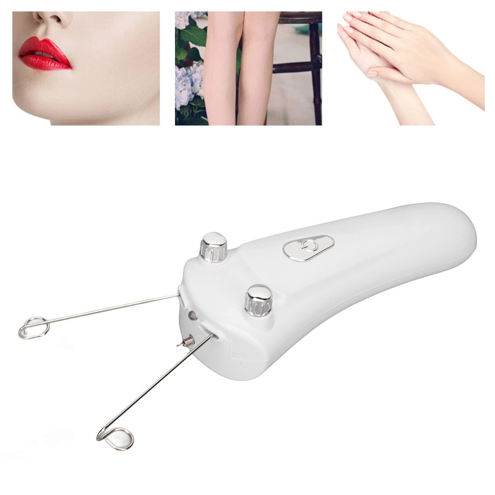 Ayayu Facial Threading Hair Removal, USB Charging Electric Cordless Threader Machine with LED Light, Handheld Ladies Face Cotton Epilator for Chin Lip Arm, Women Men